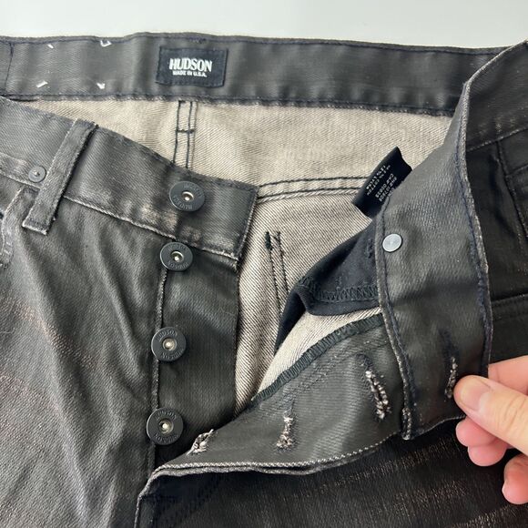 Hudson Byron 5 Pocket Straight Jeans Men 32 Brown Denim Cotton Button Fly USA - Picture 6 of 14
